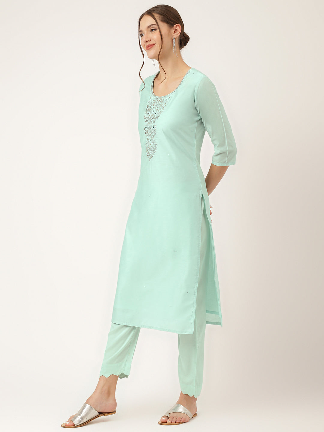 Sea-Green-Chanderi-Embroidered-3-Piece-Kurta-Set