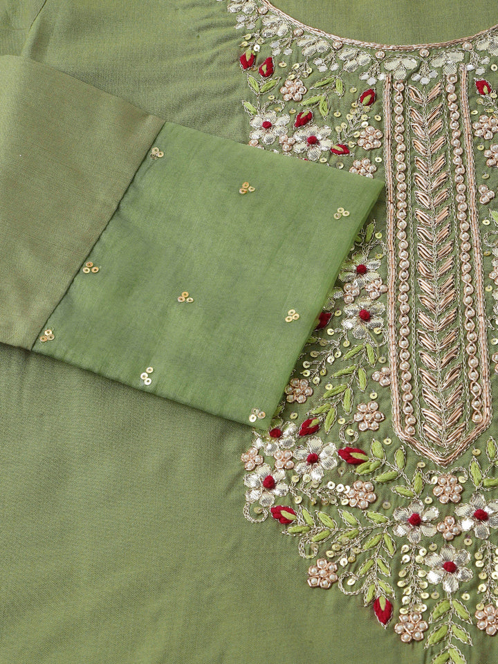 Green-Chanderi-Embroidered-3-Piece-Kurta-Set