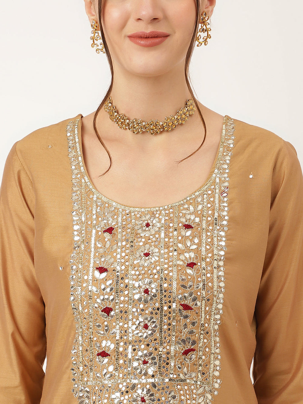 Brown-Chanderi-Embroidered-3-Piece-Kurta-Set