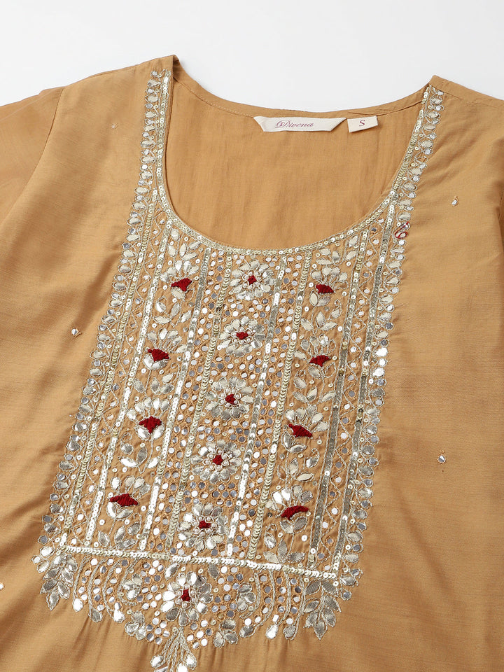 Brown-Chanderi-Embroidered-3-Piece-Kurta-Set