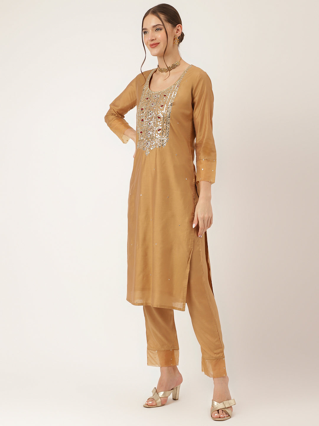 Brown-Chanderi-Embroidered-3-Piece-Kurta-Set