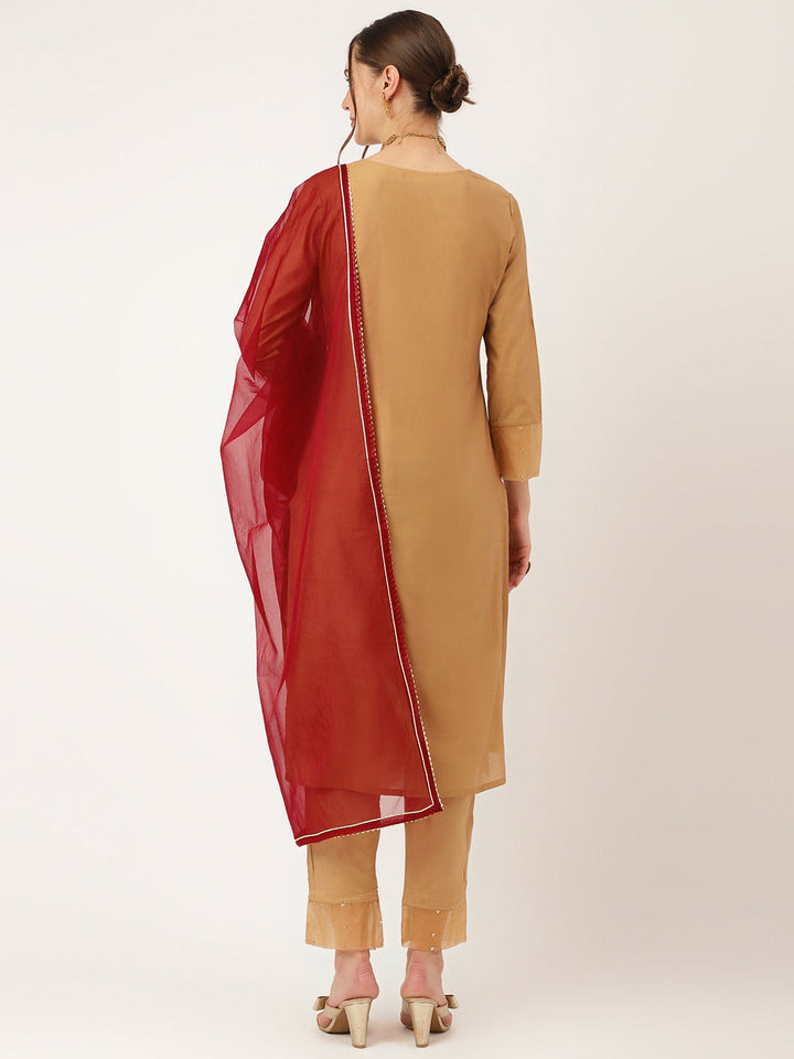 Brown-Chanderi-Embroidered-3-Piece-Kurta-Set