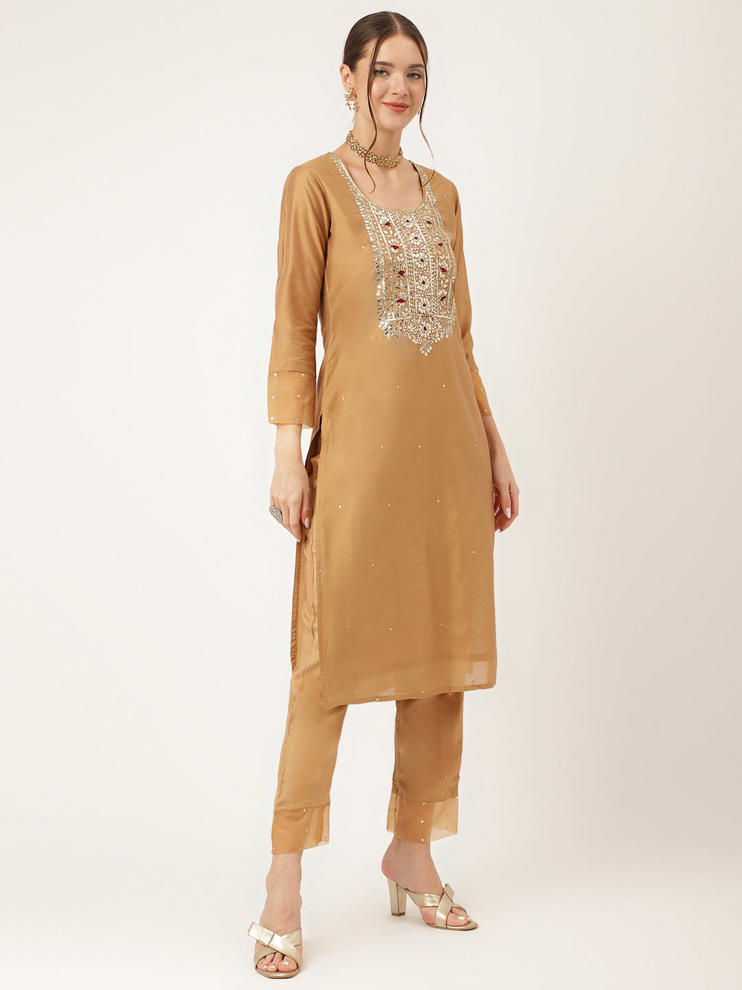 Brown-Chanderi-Embroidered-3-Piece-Kurta-Set
