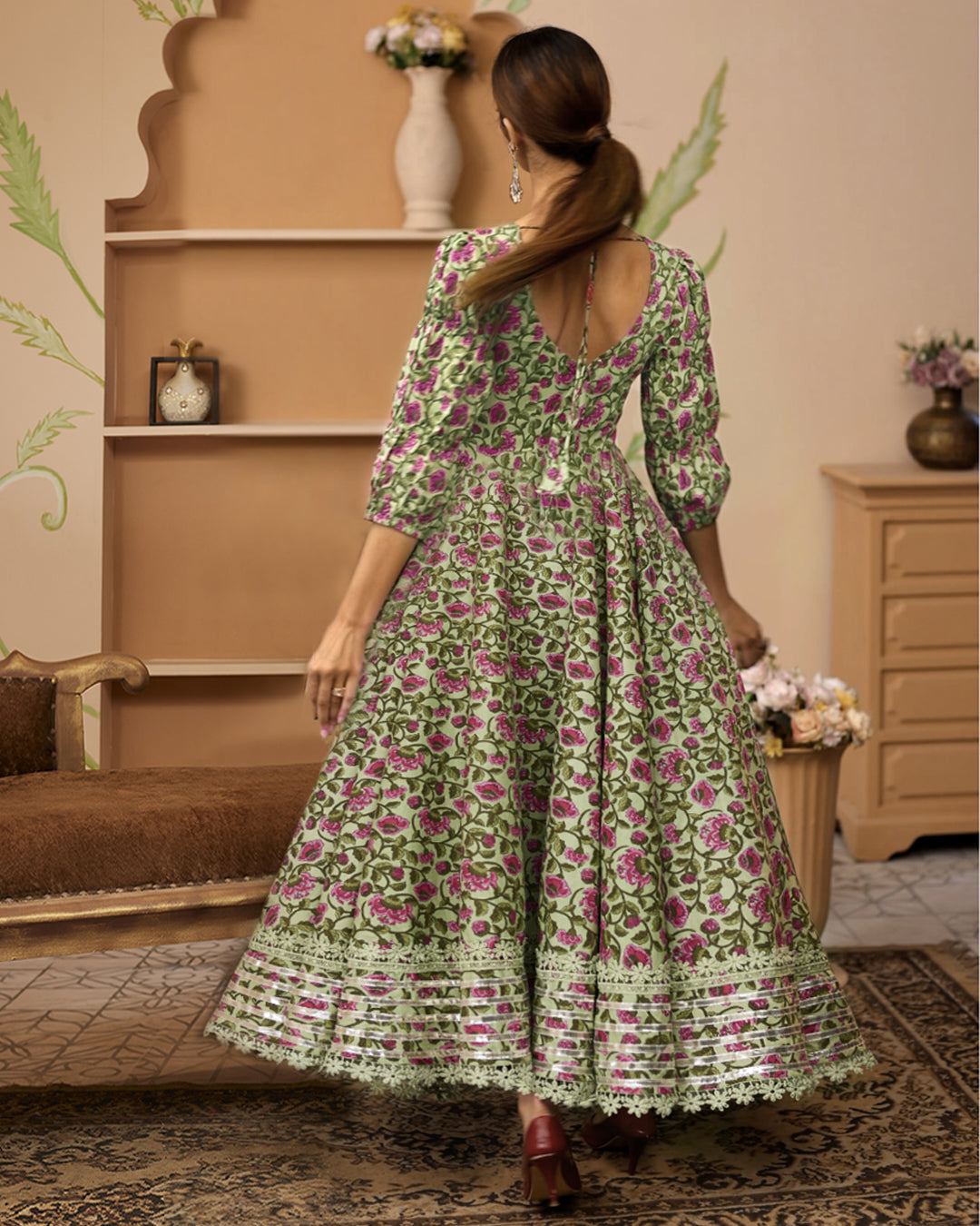 Green-Cotton-Floral-Printed-2-Piece-Anarkali-Set