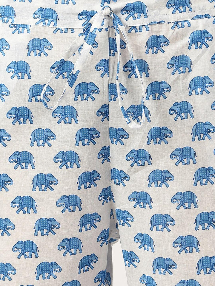 White-Cotton-Animal-Print-Peplum-Co-Ords-Sets