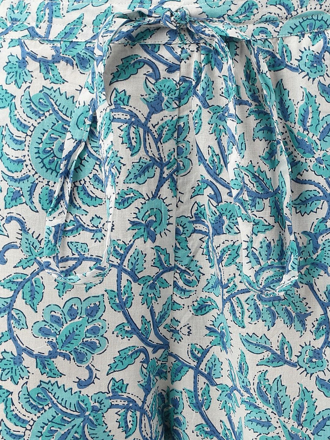 White-Cotton-Floral-Printed-Peplum-Co-Ords-Sets