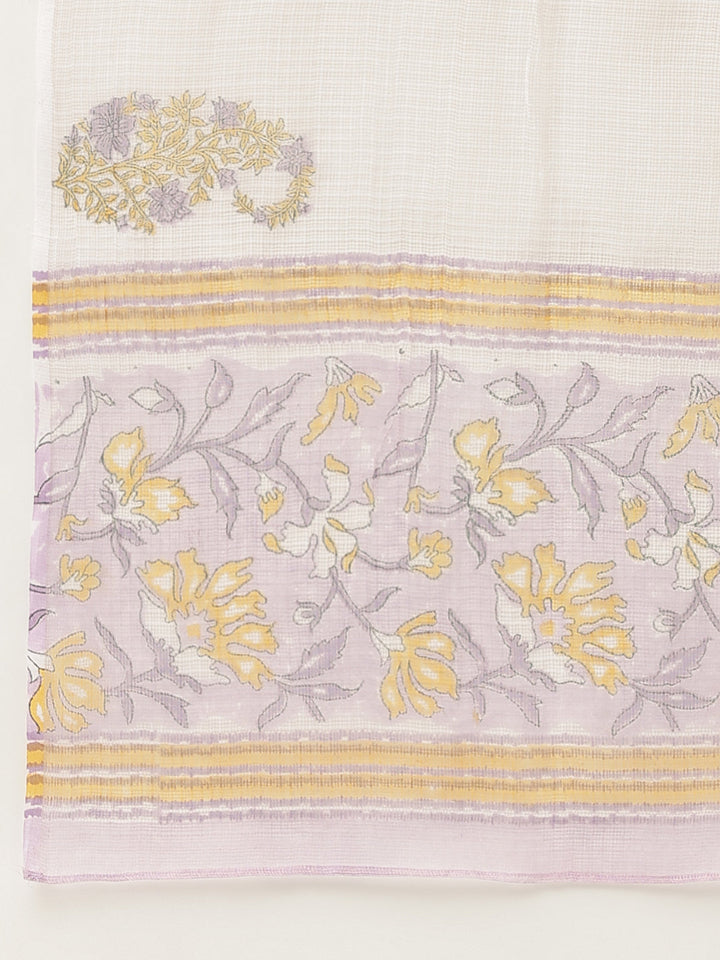 Lavender-Cotton-Hand-Block-Floral-Printed-3-Piece-Kurta-Set