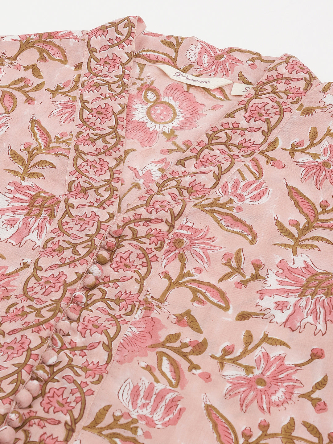 Pink-Cotton-Hand-Block-Floral-Printed-3-Piece-Kurta-Set
