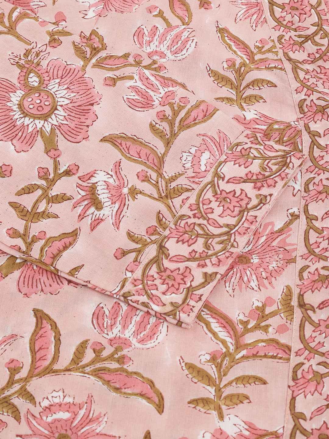 Pink-Cotton-Hand-Block-Floral-Printed-3-Piece-Kurta-Set