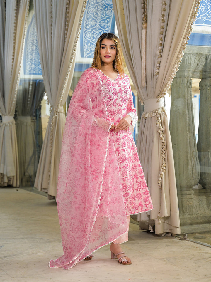 Pink-Silk-Blend-Tussar-Silk-Straight-3-Piece-Kurta-Set