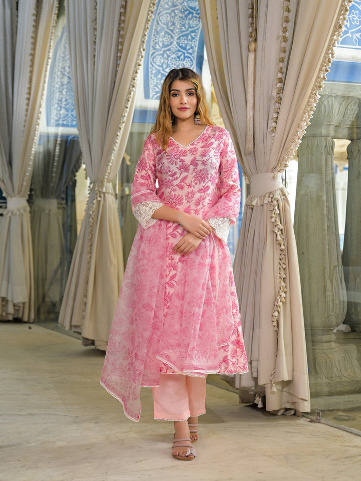 Pink-Silk-Blend-Tussar-Silk-Straight-3-Piece-Kurta-Set