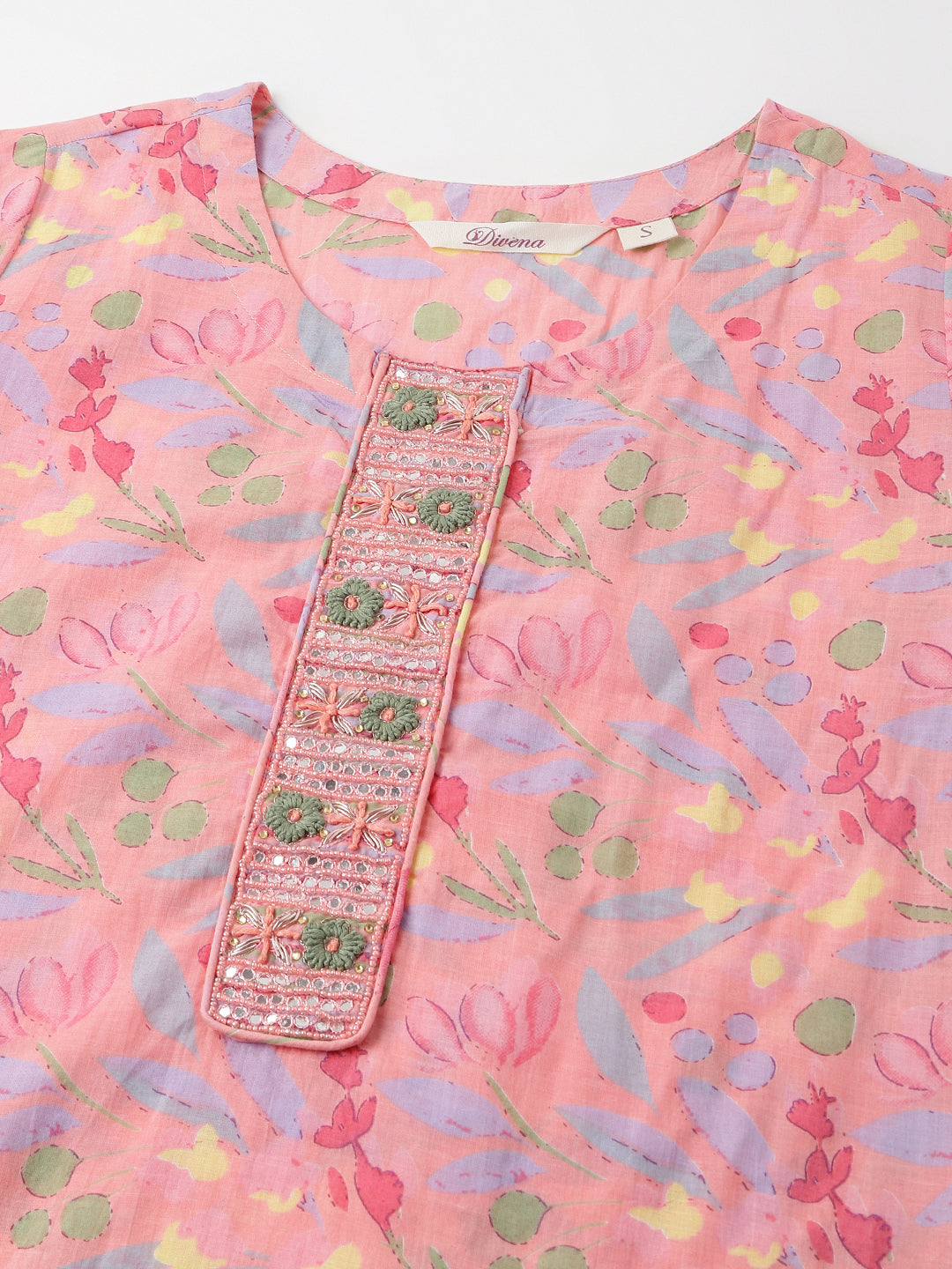 Pink-Cotton-Floral-Print-3-Piece-Kurta-Set