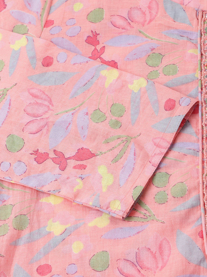 Pink-Cotton-Floral-Print-3-Piece-Kurta-Set