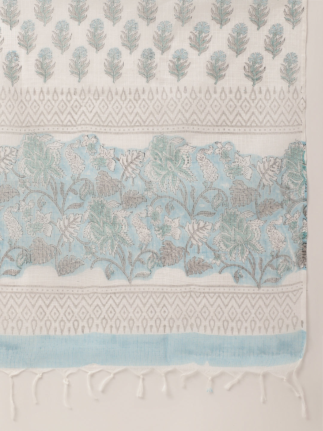 Sky-Blue-Cotton-Hand-Block-Print-3-Piece-Kurta-Set