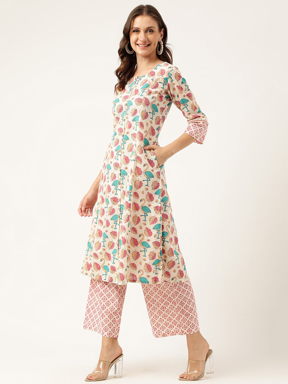 Cream-Cotton-2-Piece-Kurta-Set
