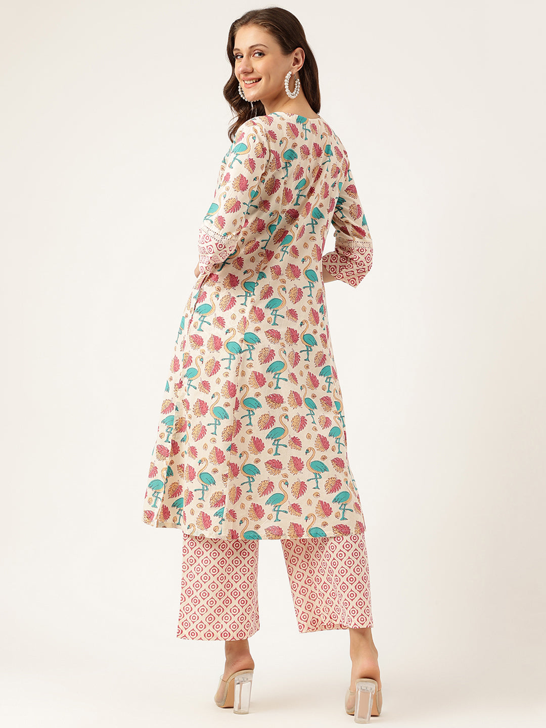 Cream-Cotton-2-Piece-Kurta-Set
