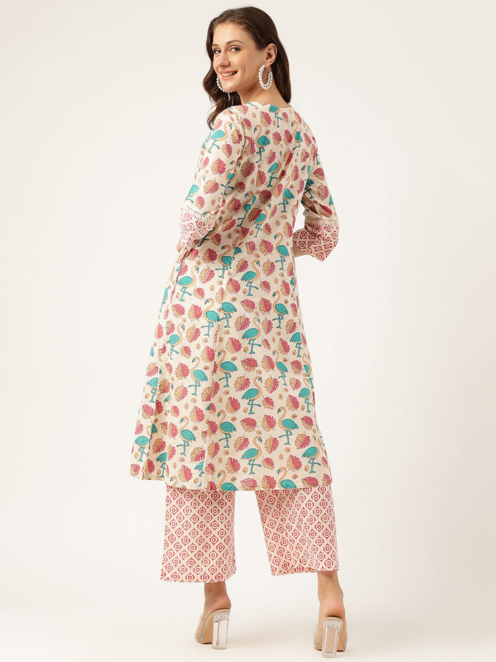 Cream-Cotton-2-Piece-Kurta-Set