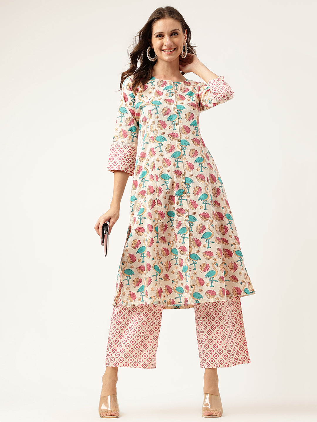 Cream-Cotton-2-Piece-Kurta-Set