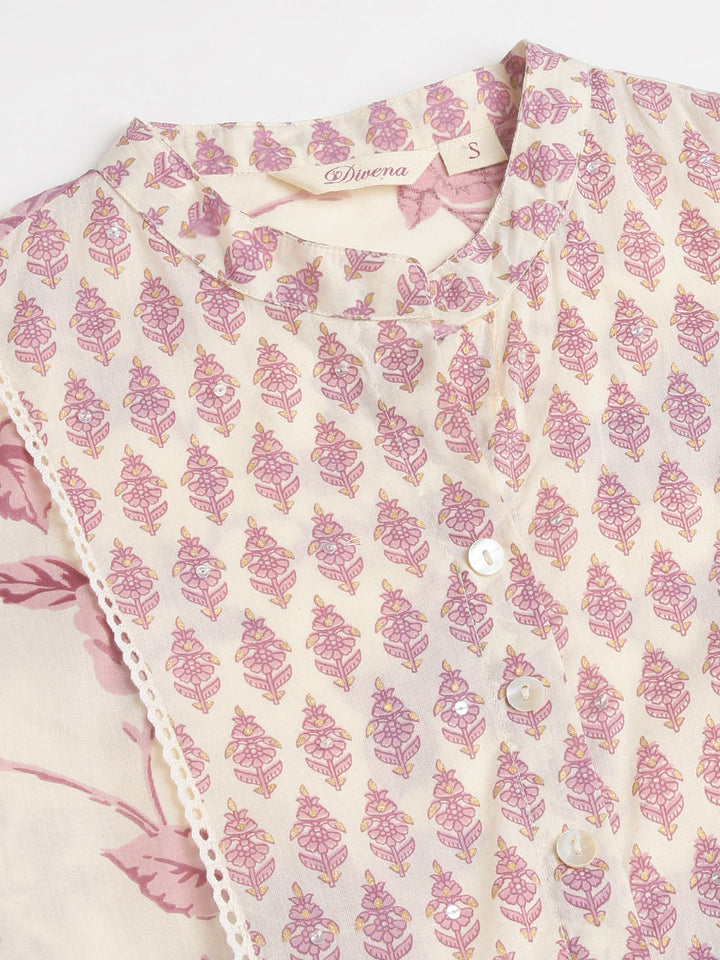 White-Cotton-Floral-Print-Flared-2-Piece-Kurta-Set