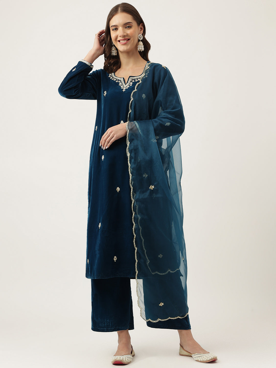 Rayol-Blue-Velvet-Hand-Embroidered-Straight-3-Piece-Kurta-Set