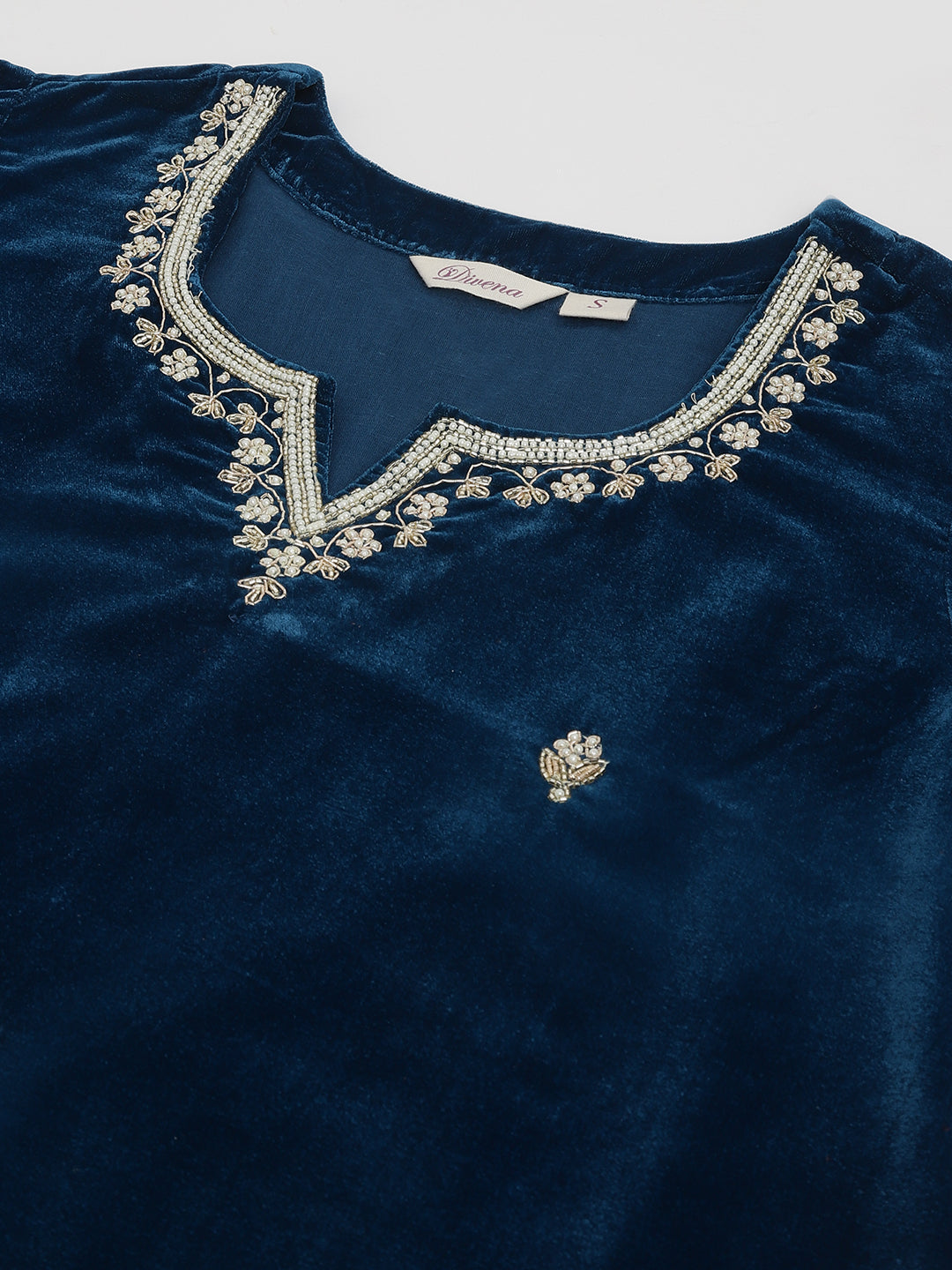 Rayol-Blue-Velvet-Hand-Embroidered-Straight-3-Piece-Kurta-Set
