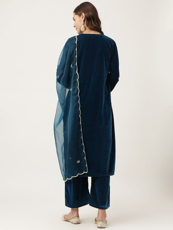 Rayol-Blue-Velvet-Hand-Embroidered-Straight-3-Piece-Kurta-Set