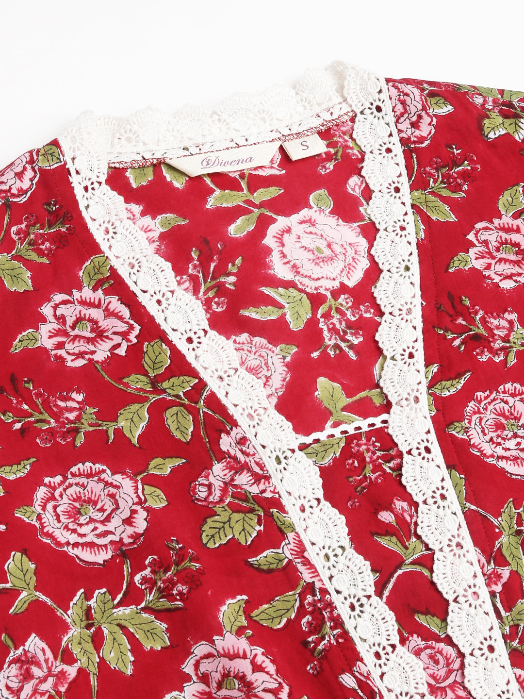 Maroon-Cotton-Handblock-Floral-Printed-3-Piece-Kurta-Set