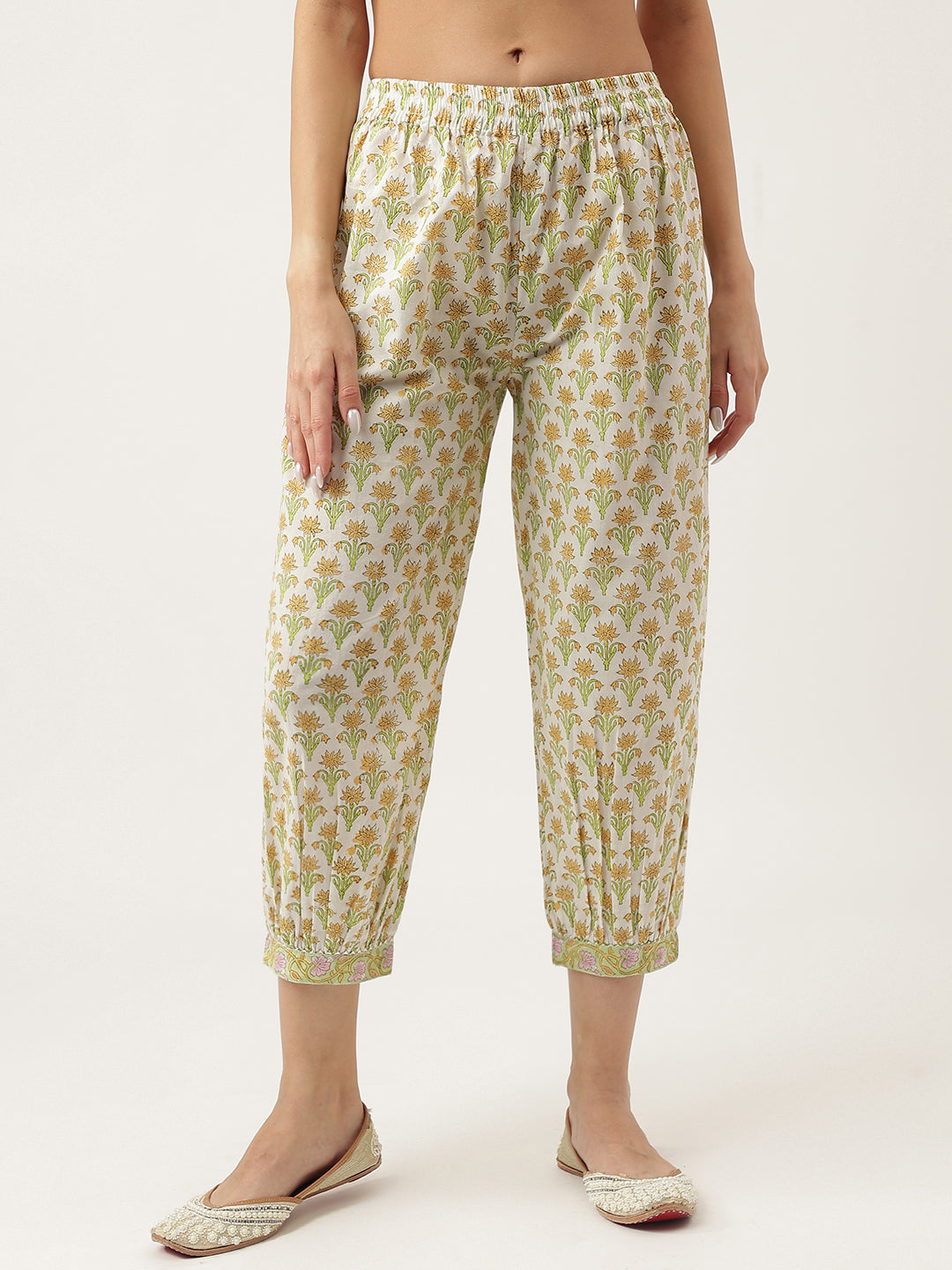 Green-Cotton-Floral-Printed-Straight-3-Piece-Kurta-Set