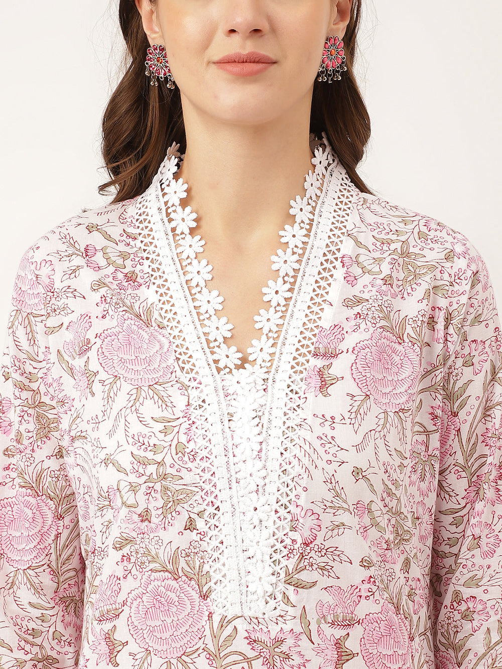 White-Cotton-Hand-Block-Print-3-Piece-Kurta-Set