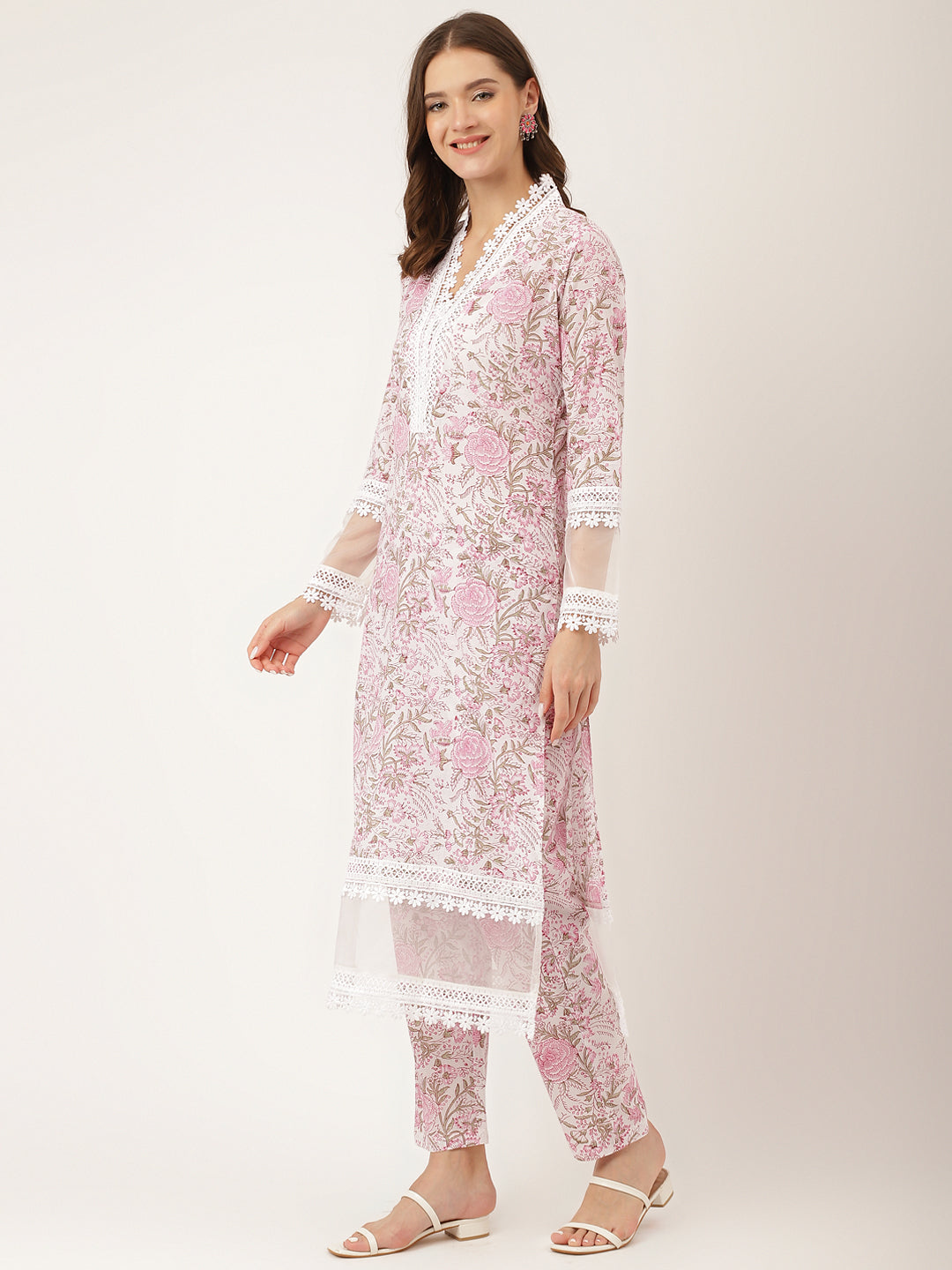 White-Cotton-Hand-Block-Print-3-Piece-Kurta-Set