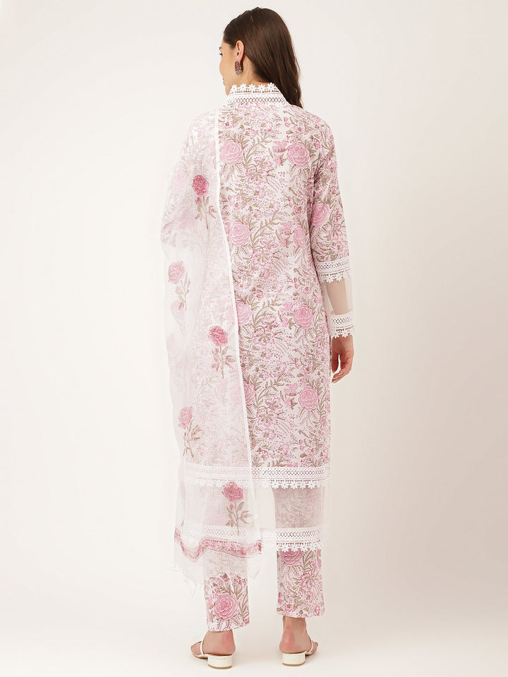 White-Cotton-Hand-Block-Print-3-Piece-Kurta-Set