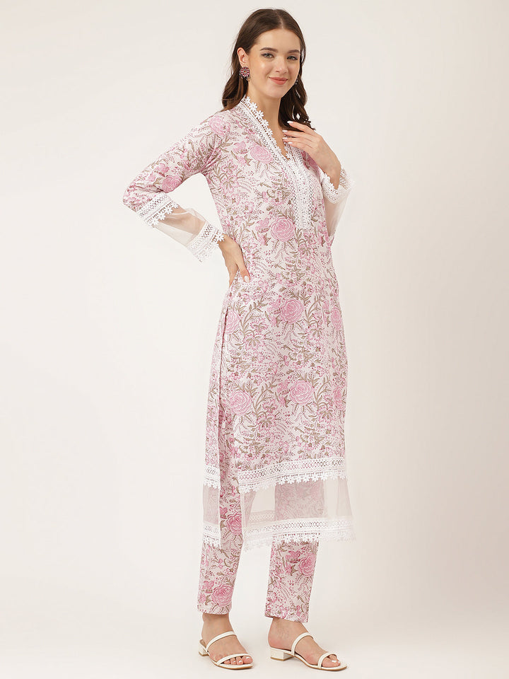 White-Cotton-Hand-Block-Print-3-Piece-Kurta-Set