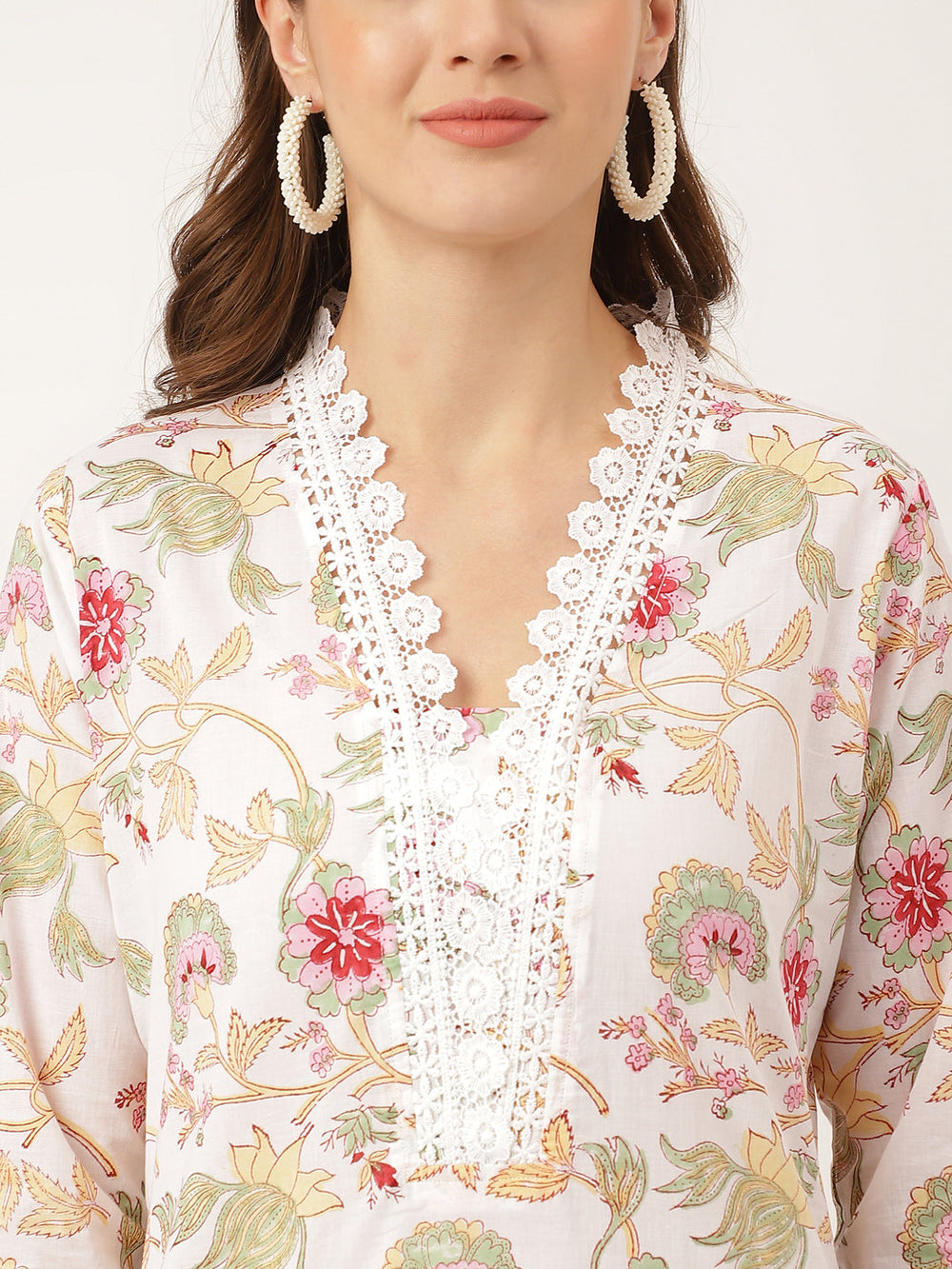 White-Cotton-Hand-Block-Print-3-Piece-Kurta-Set