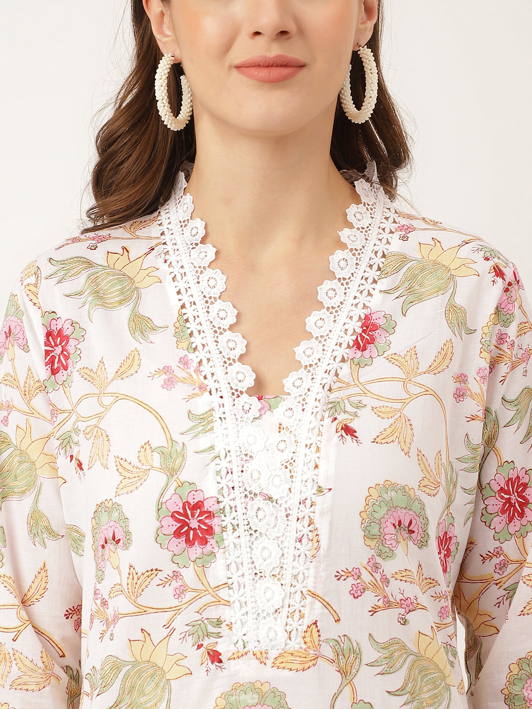 White-Cotton-Hand-Block-Print-3-Piece-Kurta-Set