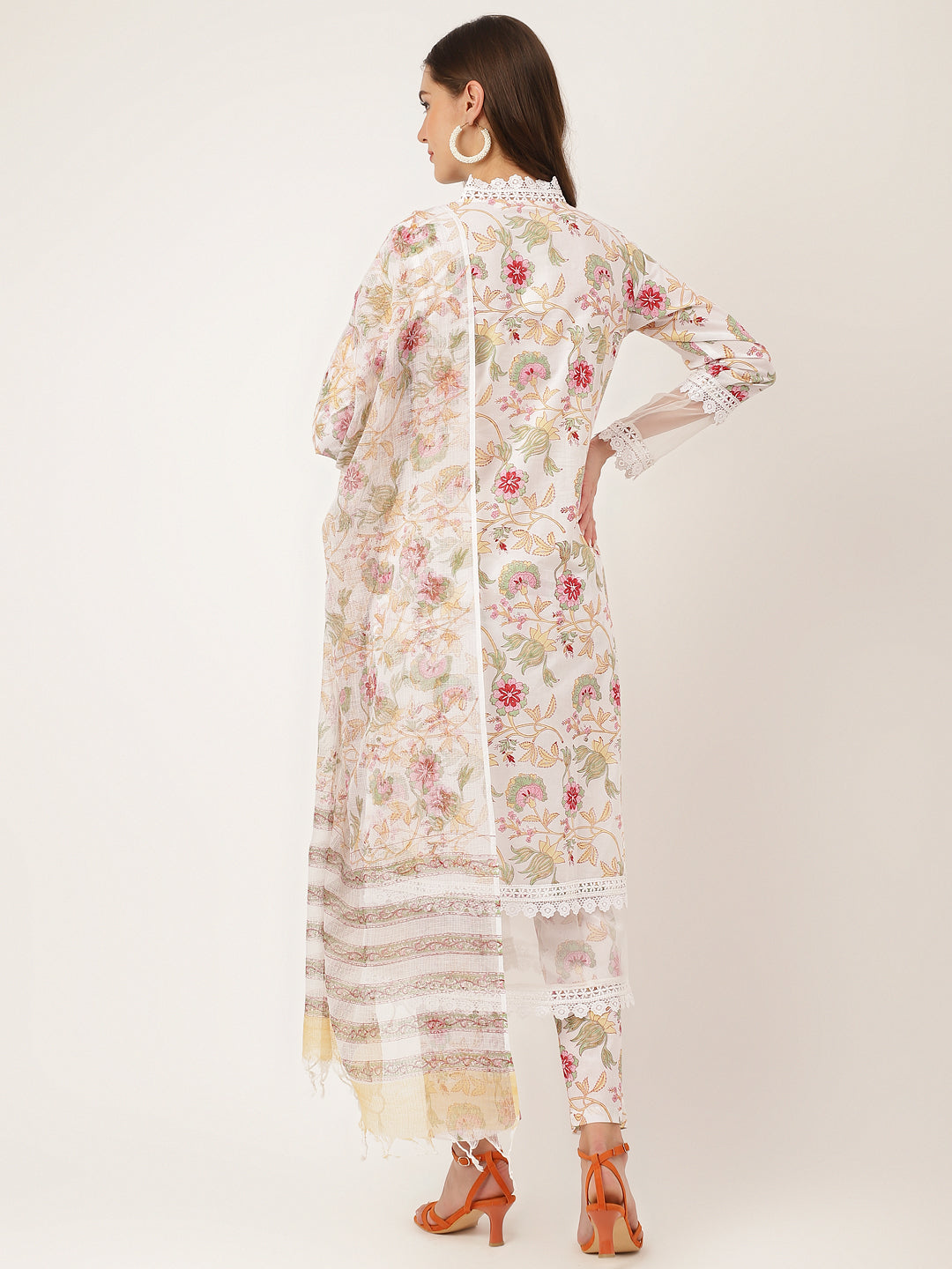 White-Cotton-Hand-Block-Print-3-Piece-Kurta-Set