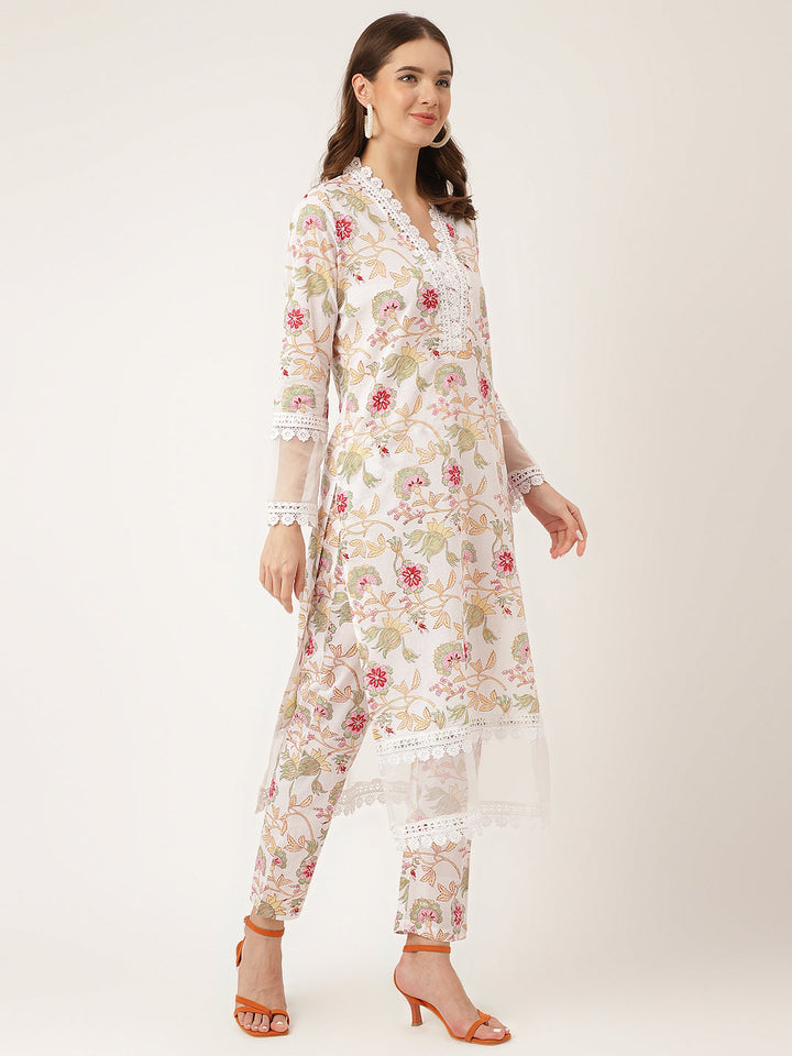 White-Cotton-Hand-Block-Print-3-Piece-Kurta-Set