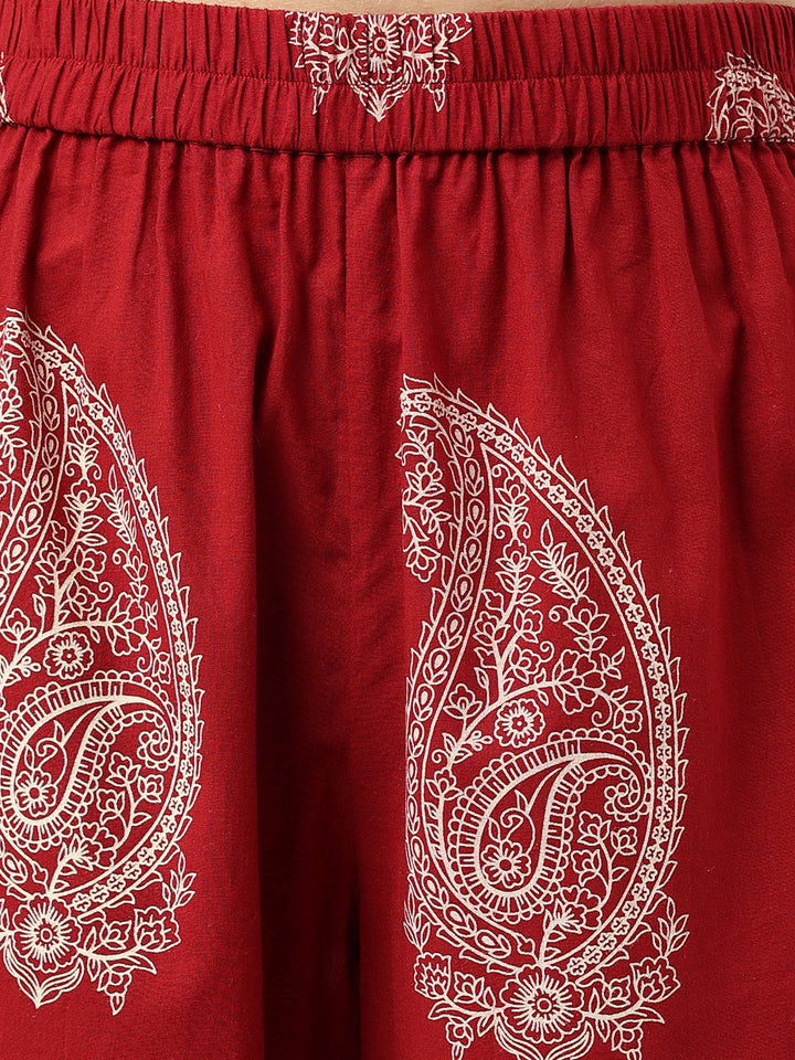 Maroon-Pure-Cotton-Paisley-Print-Co-Ord-Set