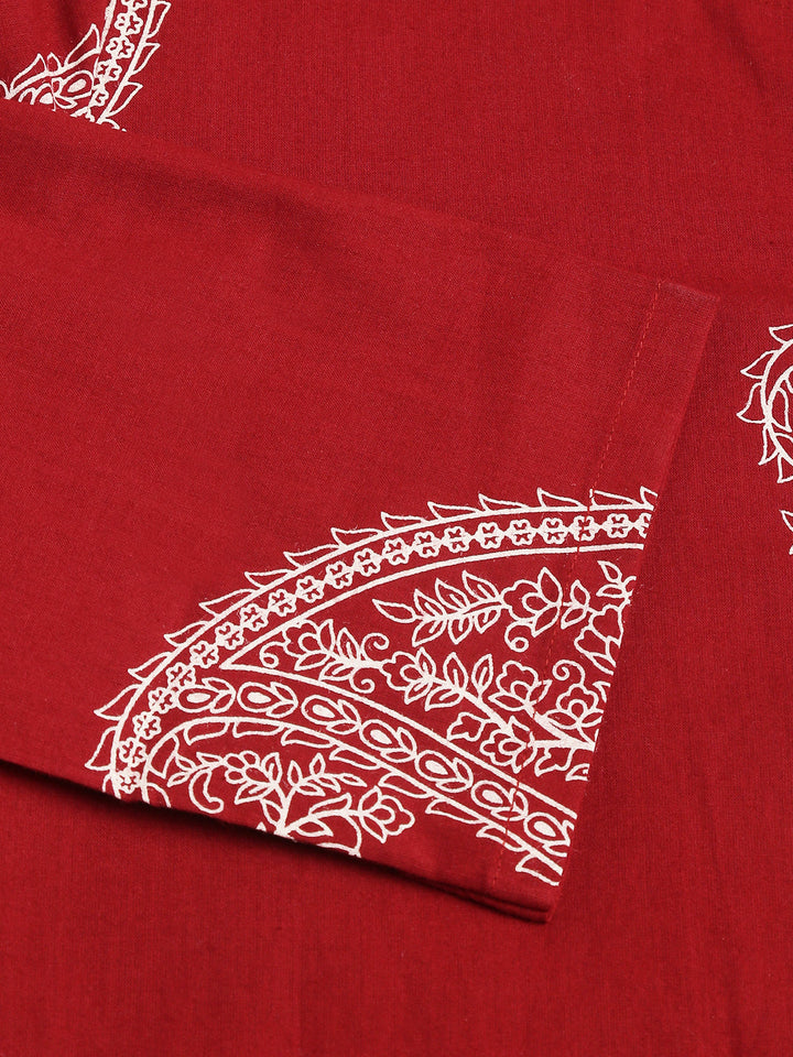 Maroon-Pure-Cotton-Paisley-Print-Co-Ord-Set