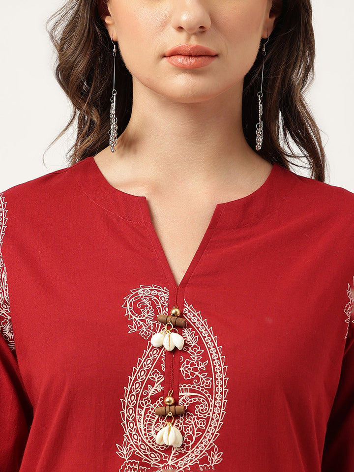 Maroon-Pure-Cotton-Paisley-Print-Co-Ord-Set