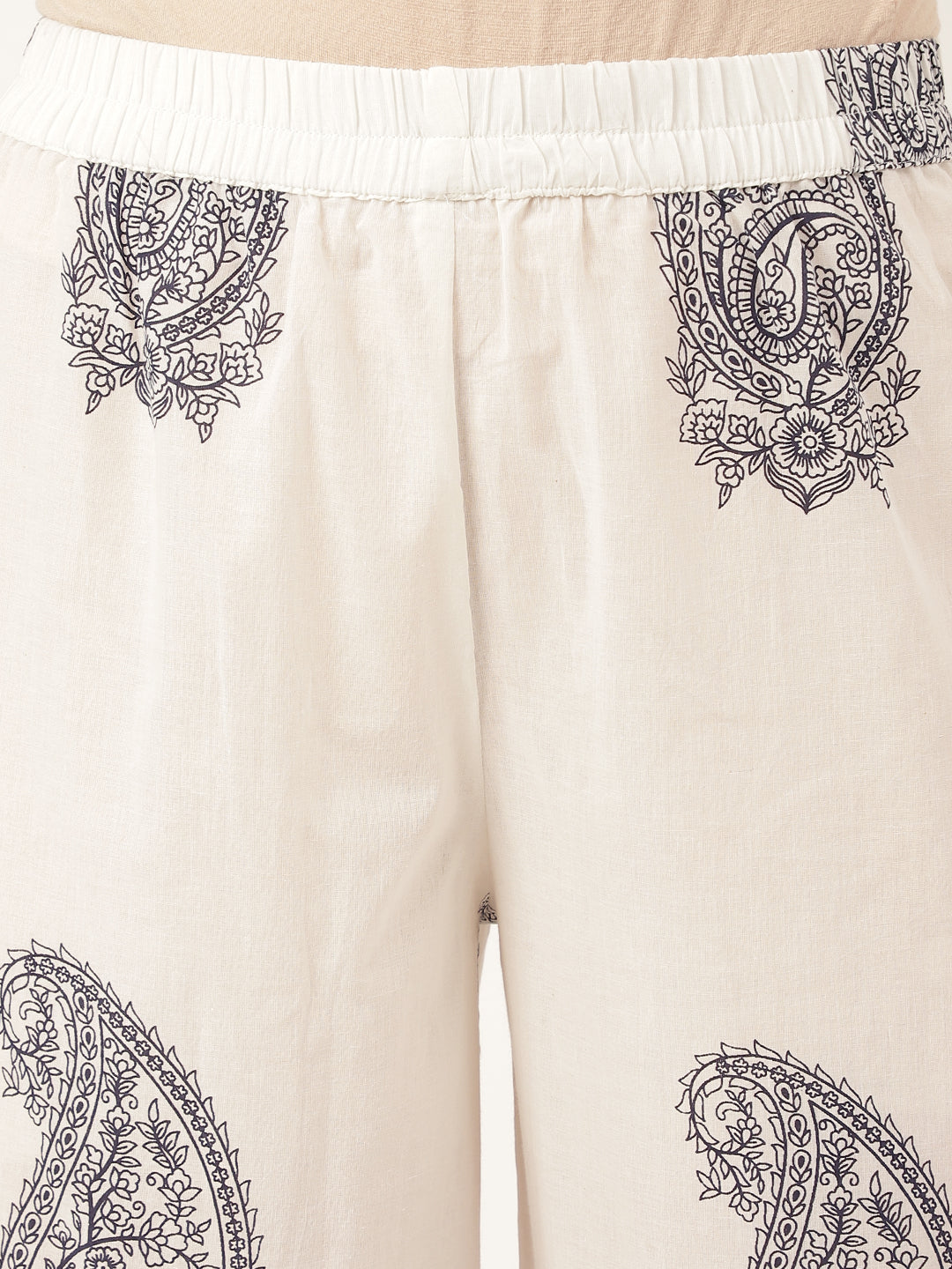 White-Cotton-Paisley-Print-2-Piece-Kurta-Set