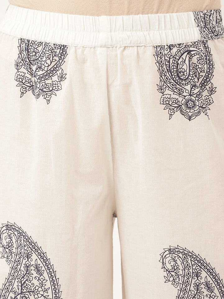 White-Cotton-Paisley-Print-2-Piece-Kurta-Set