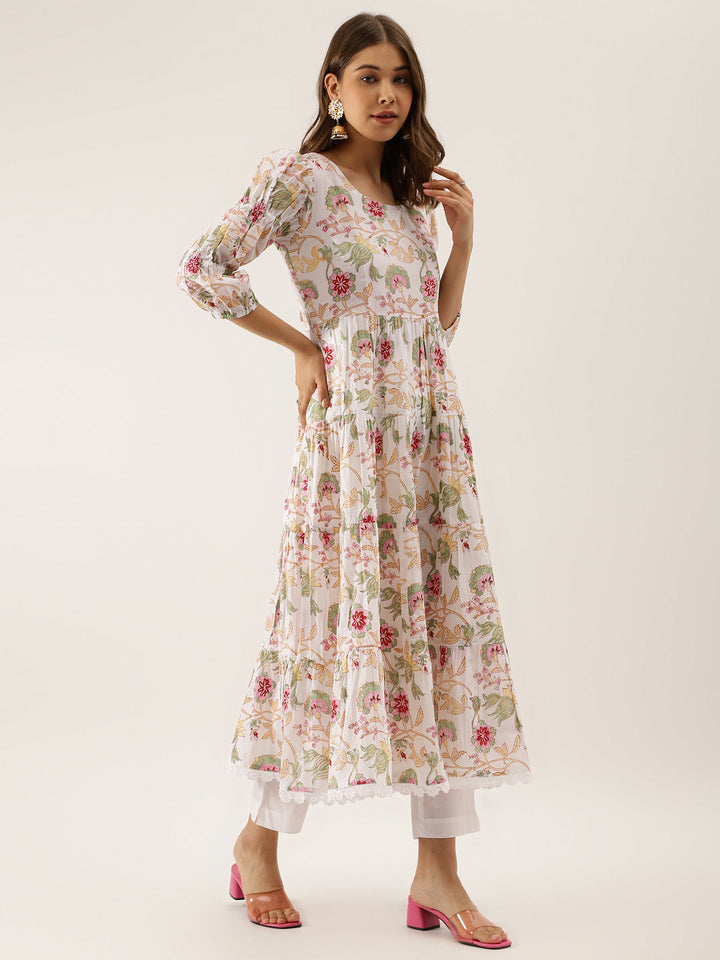 White-Cotton-Hand-Block-Floral-Print-3-Piece-Anarkali-Set