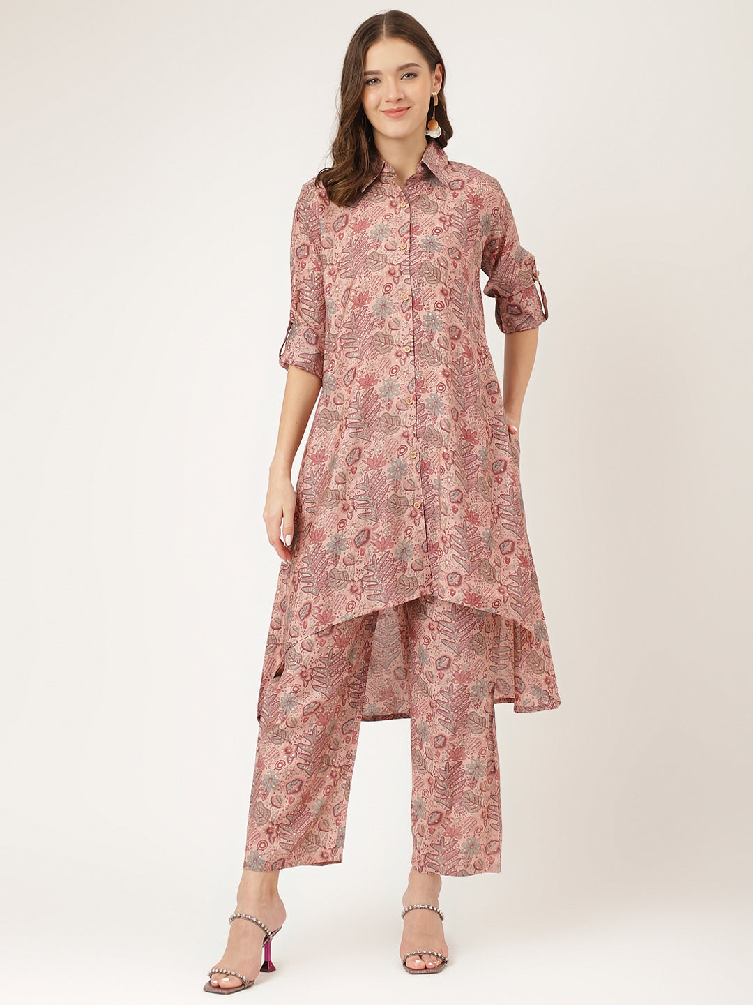 Purple-Chanderi-Foil-Printed-2-Piece-Kurta-Set