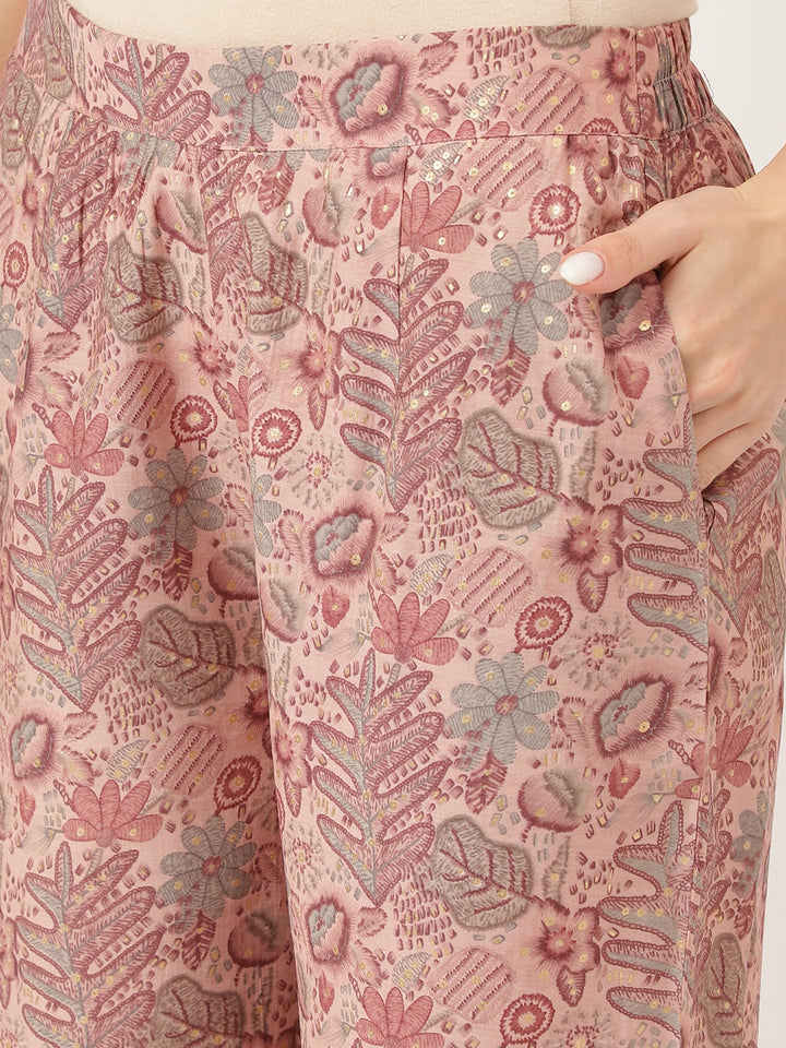 Purple-Chanderi-Foil-Printed-2-Piece-Kurta-Set