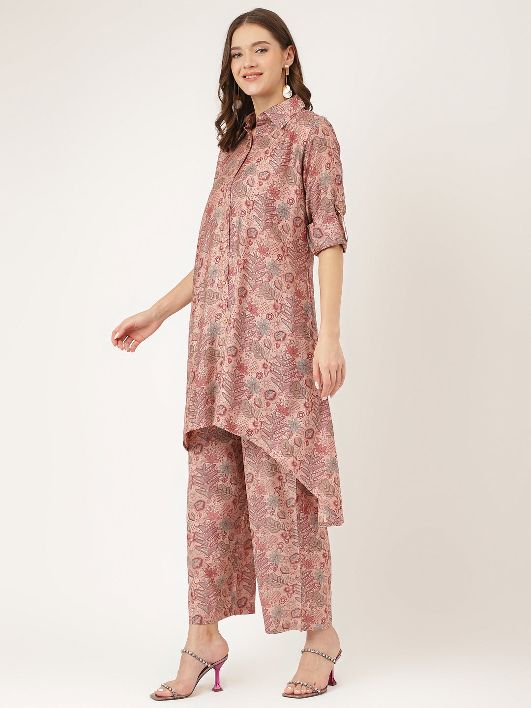 Purple-Chanderi-Foil-Printed-2-Piece-Kurta-Set