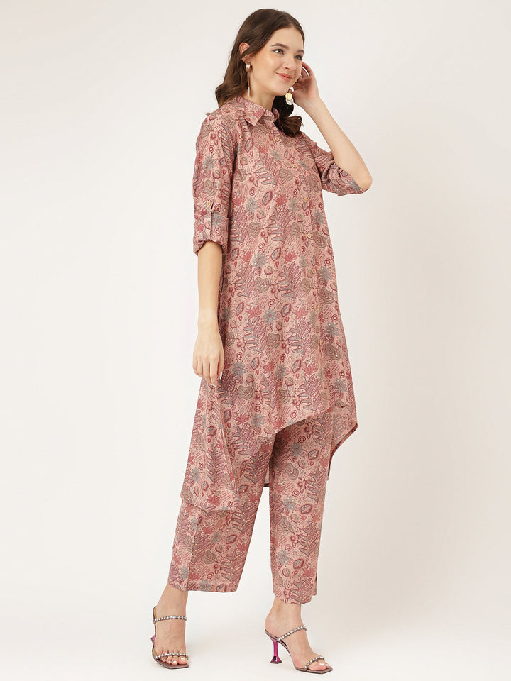 Purple-Chanderi-Foil-Printed-2-Piece-Kurta-Set