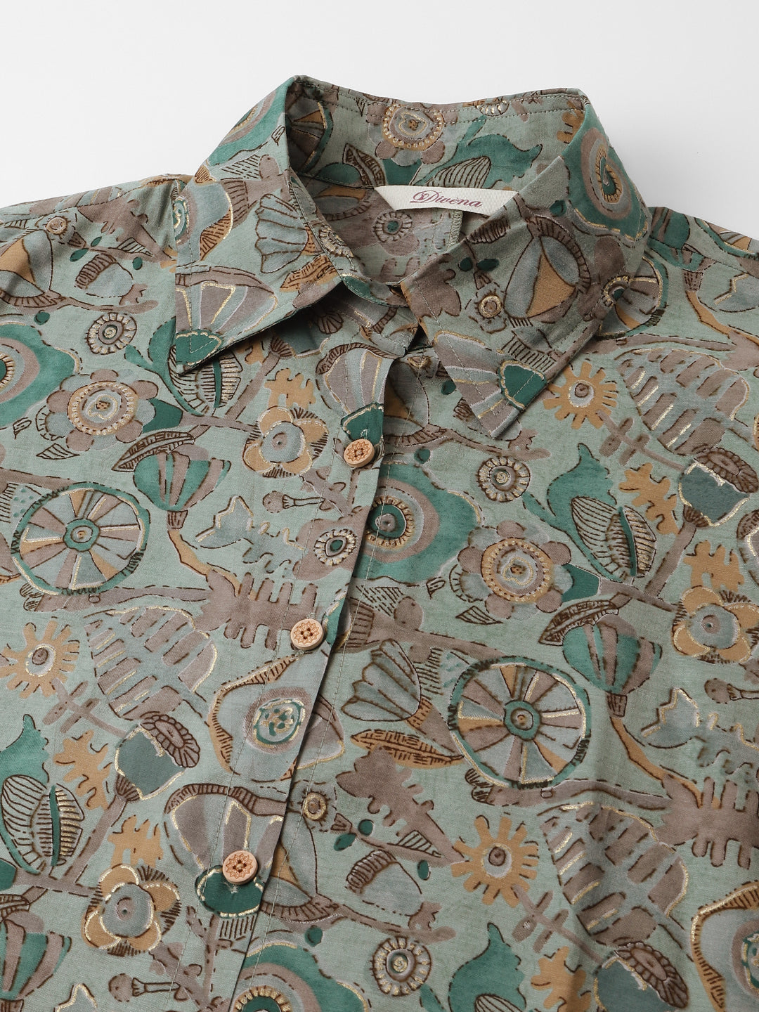 Blue-&-Green-Chanderi-Foil-Printed-2-Piece-Kurta-Set