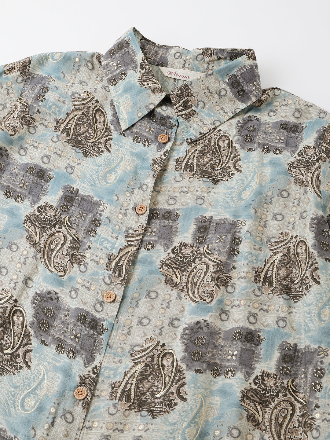 Blue-Chanderi-Foil-Printed-2-Piece-Kurta-Set