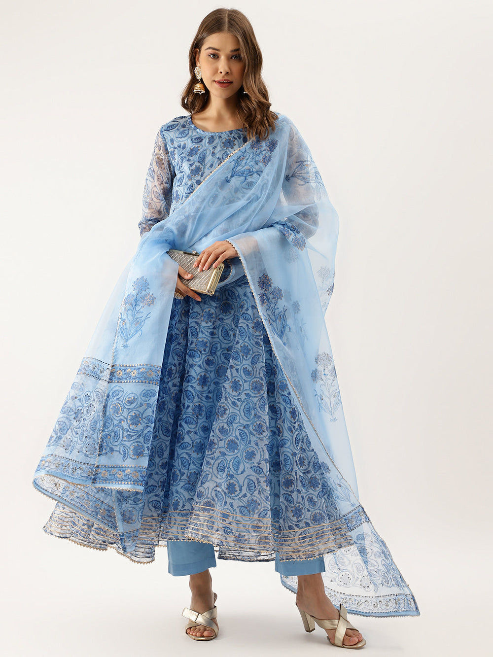 Sky-Blue-Organza-Floral-Printed-3-Piece-Anarkali-Set