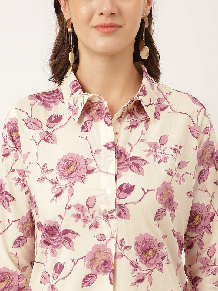 Purple-Cotton-Floral-Print-2-Piece-Kurta-Set